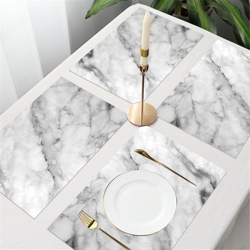 UREJD Tischsets Abwaschbar 4 Set,Vinyl Platzsets Abwaschbar für küche Speisetisch Hotel,Kaffeehaus,Festsaal,Platz-Matten,Marmor, Granit Oberflächenmotiv mit Sketch Nature Effect EIN,30x45cm UREJD Tischsets Abwaschbar 4 Set,Vinyl Platzsets Abwaschbar für küche Speisetisch Hotel,Kaffeehaus,Festsaal,Platz-Matten,Marmor, Granit Oberflächenmotiv mit Sketch Nature Effect EIN,30x45cm von UREJD