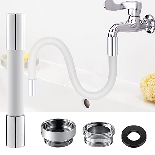 Flexible Water Tap Extender, 360° Wasserhahn Strahlregler Verlängerungsrohr SpülUniversellestisch Armatur flexibel, spritzwassergeschützt Biegbares Wasserhahn Verlängerung für Küche/Bad, Weiß 20cm von URFEDA