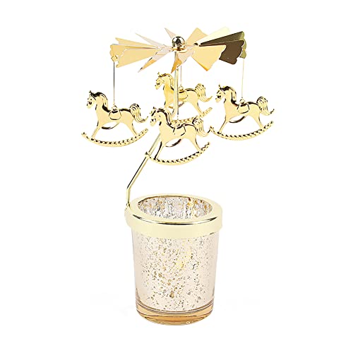 Hölzernes Pferd Teelicht Karussell Windlicht Glas Teelichthalter Gold Teelichtglas Rotierender Kerzenhalter Eisen Metall Kerzenständer für Valentinstag Deko Hochzeit Dekoration Wohnzimmer Tischdeko Hölzernes Pferd Teelicht Karussell Windlicht Glas Teelichthalter Gold Teelichtglas Rotierender Kerzenhalter Eisen Metall Kerzenständer für Valentinstag Deko Hochzeit Dekoration Wohnzimmer Tischdeko von URFEDA