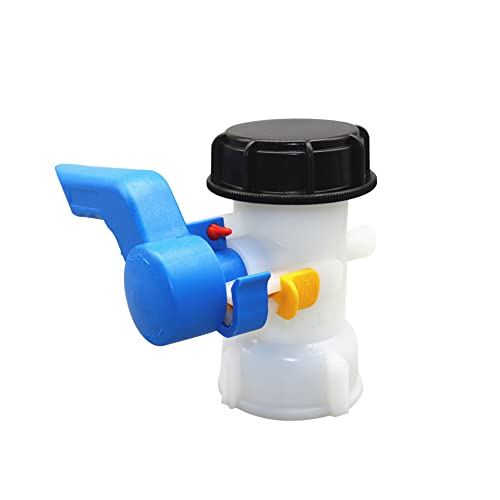 IBC Auslaufhahn Absperrhahn, Universal Wassertank IBC Container Klappenhahn Absperrhahn Adapter Adapter Regenwassertank Anschluss Wassertank-Zubehör Für IBC Container Regenwassertank (62mm) von URFEDA