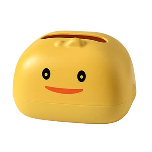Kosmetiktücherbox,Kunststoff Taschentuchbox Cartoon Tücherbox Taschentuchspender Tissue Box mit Kawaii Gelb Ente Design Papiertuchspender Tücherbox für Esszimmer Badezimmer Schlafzimmer Auto Büro von URFEDA