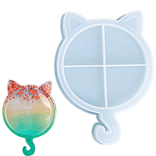 Resin Silikonform Gießform Tablett Kristall Epoxidharz, Weihnachten Katze Tablett Silikonform Untersetzer Formen Silikon DIY Teetablett Untersetzer, DIY Harz Silikonformen Obst Tablett Epoxidgussform von URFEDA