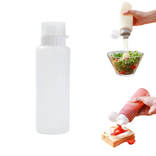 Squeeze Flasche 5 Loch Quetschflasche mit Kappe Auslaufsichere Saucenflasche Condiment Flaschen Aufbewahrungsbehälter für Ketchup/Senf/Soßen/Olivenöl, Saucenflasche für Home Restaurant 175ml/Weiß von URFEDA