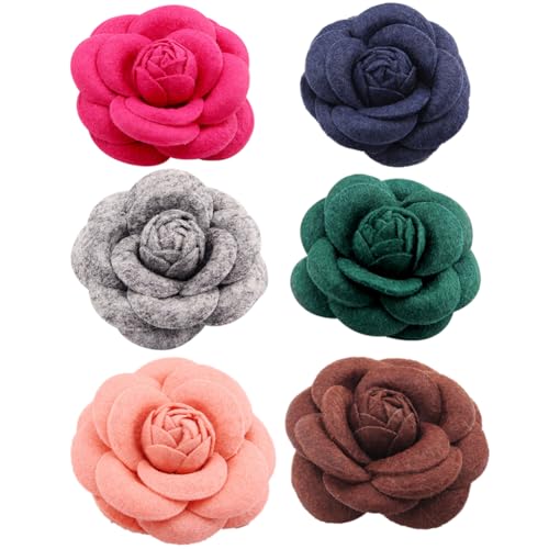 URFEDA Damen Brosche in Rosenform Blumen Hut Clip Blumen Corsage Braut Haarspange Broschen Stirnband Brosche Corsage Broschen Hochzeit Anstecker Haar Accessoire von URFEDA