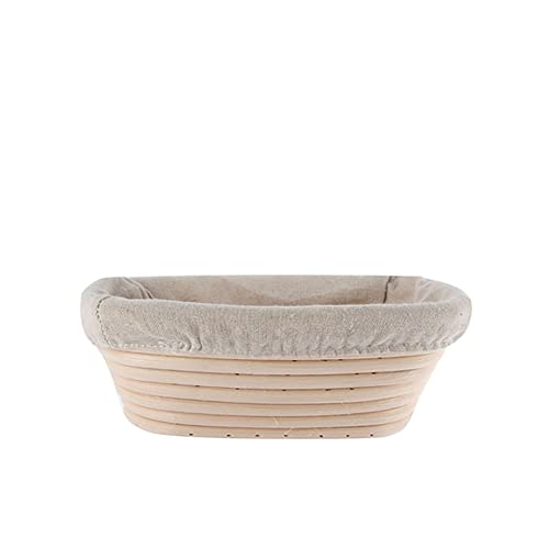 URFEDA Gärkörbchen Oval, ø 25 cm, Höhe 8 cm handgefertigter Natur Rattan Gärkorb Set Aus Natürlichem Peddigrohr Proofing Basket Brotkörbchen Brotform für Brot Backen Fasst mit 1 Leinentuch von URFEDA