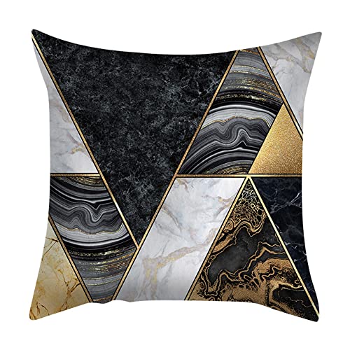 URFEDA Kissenbezüge 45x45 cm Schwarz Gold Marmor Samtkissen Cushion Cover Schöne Dekorativen Kissenhüllen 2er-Set Modern Quadratische Sofa Kissenbezug für Wohnzimmer Schlafsofa Schlafzimmer Couch von URFEDA