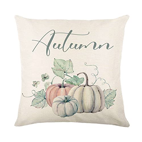 URFEDA Kissenbezüge Deko Kissen Kissenhülle Herbst Kürbis Kürbis Kissenbezug Weich Kopfkissenbezug Abdeckung Halloween Erntedankfest Dekor Couchkissen Sofakissen Wohnzimmer Schlafzimmer 45cm X 45cm von URFEDA