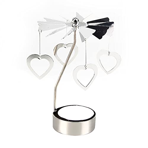 URFEDA Liebe Teelicht Karussell Glas Teelichthalter Gold Teelichtglas Rotierender Kerzenhalter Eisen Metall Kerzenständer für Valentinstag Deko Geschenk Hochzeit Dekoration Wohnzimmer Tischdeko von URFEDA