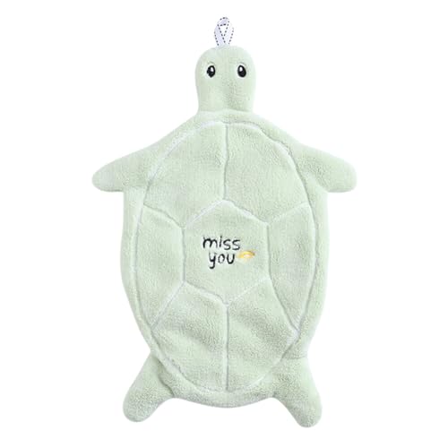 URFEDA Niedliche Schildkröte Tier Handtücher für Küche und Bad, weiches und plüschiges Mikrofaser-Material,Hängende Handtuch Waschlappen, geeignet für Kinder und Erwachsene von URFEDA