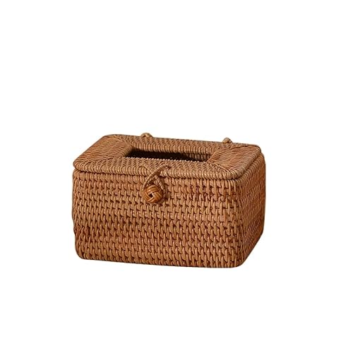 URFEDA Rattan Tissue Box Multifunktionale kreative Retro Papierzeichnung Aufbewahrungsbox Büro Wohnzimmer Esszimmer Dekoration für Geburtstag Valentinstag Thanksgiving Weihnachten von URFEDA