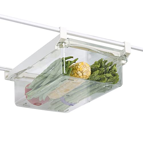 URFEDA Schublade Kühlschrank Organizer, Transparent Ausziehbaren Schubladen Kühlschrank Aufbewahrungsbox mit Griff, Frischhaltebox für Gemüse und Obst, Geeignet für die Meisten Kühlschränke von URFEDA