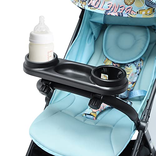 URFEDA Snacktablett für Kinderwagen, Snack Tray for Prams Snack Tablett für Kinderwagen mit Verstellbarem Clip, Universelle Essenstablett für Meisten Arten von Kinderwagen mit Armlehnen Schwarz von URFEDA