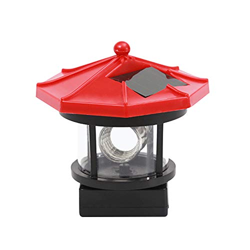 URFEDA Solar Leuchtturm, LED Solarbetriebener Leuchtturm 360 Grad rotierende Lampe wasserdichte Straßenlaterne Außenturmlampe Led Dekorationsleuchten Solar-rotierender Leuchtturm für Außen Garten von URFEDA