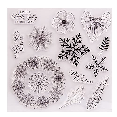 URFEDA Stempel Weihnachten Clear Stempel DIY Scrapbooking Stempel Silikonstempel Prägeschablonen Stanzschablonen Transparente Stempel für Party Einladung Sammelalbum Kartenherstellung Fotoalbum Deko von URFEDA