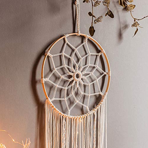 URFEDA Traumfänger, Makramee-Traumfänger, gewebte Feder, großer Wandbehang, Wandbehang, Dekoration, Boho-Traumfänger für Hochzeit, Schlafzimmer, Basteln, Party, Ornament von URFEDA