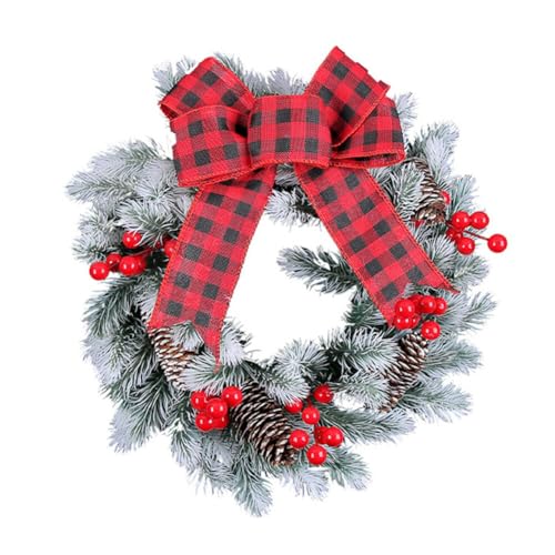 URFEDA großer Weihnachtskranz, 30cm/33cm Christmas Wreath Weihnachten Türkranz Weihnachten Dekoration Künstlicher Weihnachtskranz Hängekranz Weihnachtsdekoration für Haustür Kamin Wand von URFEDA