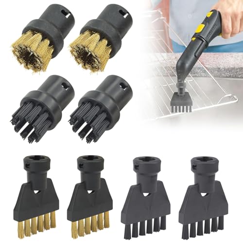 8 Stück Dampfreiniger Zubehör für Kärcher SC1 SC2 SC3 SC4 SC5, Handdampfreiniger, Leistungsstarke Reinigungsbürste, Rundbürste Gross, Mundstück Düse, Powerdüsen, für Küchenmöbel Boden Auto Fenster von URHELP