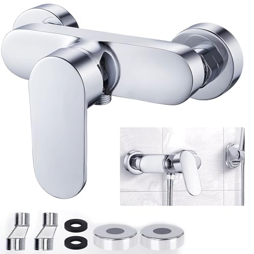 URHELP Duscharmatur, Silber Mischbatterie Dusche, Duschbatterie für Dusche Wandmontage, mit G1/2 Brauseabgang URHELP Duscharmatur, Silber Mischbatterie Dusche, Duschbatterie für Dusche Wandmontage, mit G1/2 Brauseabgang von URHELP