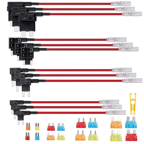 URHRHU 12 Stück Sicherung Tap Automotive 12V-32V mit 16 Stück Autosicherung 5A 10A 15A 20A, Stromdieb KFZ Sicherung Adapter Set Add A Circuit Sicherungen Adapter Piggyback Sicherungshalter URHRHU 12 Stück Sicherung Tap Automotive 12V-32V mit 16 Stück Autosicherung 5A 10A 15A 20A, Stromdieb KFZ Sicherung Adapter Set Add A Circuit Sicherungen Adapter Piggyback Sicherungshalter von URHRHU