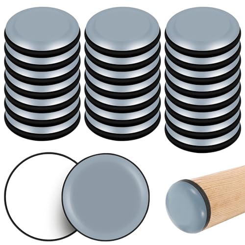 URHRHU 24 Stück Möbelgleiter Teflon Teflongleiter Selbstklebend Rund Ø 25mm Stuhlbein PTFE Gleiter Stuhlgleiter Teflon Teppichgleiter für Schwere Möbel und Stühle - Runde von URHRHU