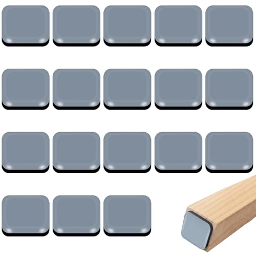 URHRHU Möbelgleiter 18 Stück Teflongleiter Selbstklebende Möbelschieber, Gleiter Teflon Teppichgleiter für Schwere Möbel Sessel Stuhlbeine (Quadrat, 20 x 20 mm) von URHRHU