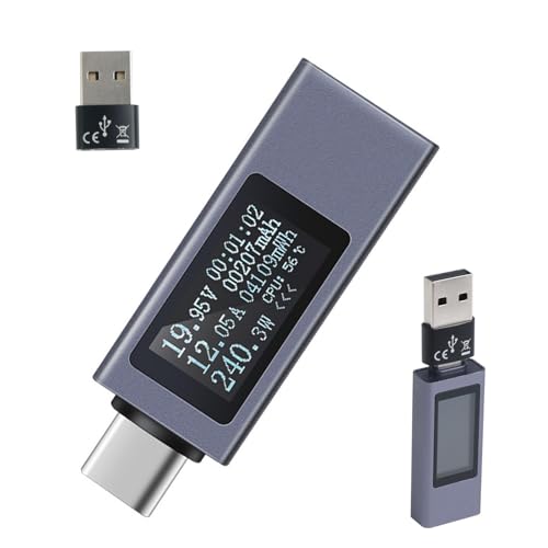 URHRHU USB C Tester Meter Messgerät 240W USB C Tester Power Meter Tester 4-30V 0-12A USB Strommessgerät Kapazität Spannungsprüfer Strommessgerät mit USB C to USB Adapter URHRHU USB C Tester Meter Messgerät 240W USB C Tester Power Meter Tester 4-30V 0-12A USB Strommessgerät Kapazität Spannungsprüfer Strommessgerät mit USB C to USB Adapter von URHRHU