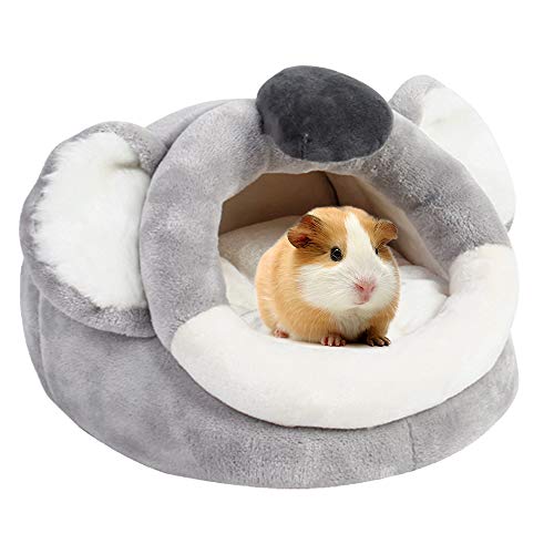 Urijk Kleintierbett Kuschelbett Warm Plüsch Baumwolle Tierbett Schlafen Bett Höhle Zubehör für Meerschweinchen Kaninchen Hamster Ratten Kleintierkäfig (S, Koala) von Urijk