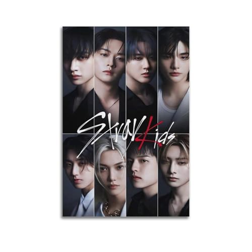 Stray Kids Poster, Wandkunst, ästhetisches Cover, Zimmer, Vintage-Poster, dekoratives Gemälde für Wohnzimmer, Schlafzimmer, 30 x 45 cm, ungerahmter Stil Stray Kids Poster, Wandkunst, ästhetisches Cover, Zimmer, Vintage-Poster, dekoratives Gemälde für Wohnzimmer, Schlafzimmer, 30 x 45 cm, ungerahmter Stil von URIWYR