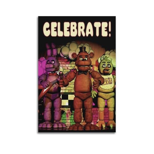 URIWYR Poster "Five Nights at Freddy's", ästhetisches Cover-Raum-Poster, dekoratives Gemälde für Wohnzimmer, Schlafzimmer, 50 x 75 cm, ungerahmter Stil URIWYR Poster "Five Nights at Freddy's", ästhetisches Cover-Raum-Poster, dekoratives Gemälde für Wohnzimmer, Schlafzimmer, 50 x 75 cm, ungerahmter Stil von URIWYR