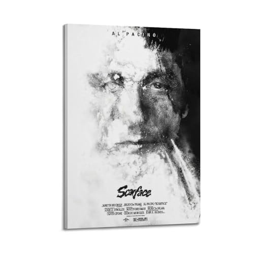URIWYR Scarface Poster, Wandkunst, ästhetisches Cover, Zimmer, Vintage-Poster, dekoratives Gemälde für Wohnzimmer, Schlafzimmer, 30 x 45 cm, Rahmenstil URIWYR Scarface Poster, Wandkunst, ästhetisches Cover, Zimmer, Vintage-Poster, dekoratives Gemälde für Wohnzimmer, Schlafzimmer, 30 x 45 cm, Rahmenstil von URIWYR