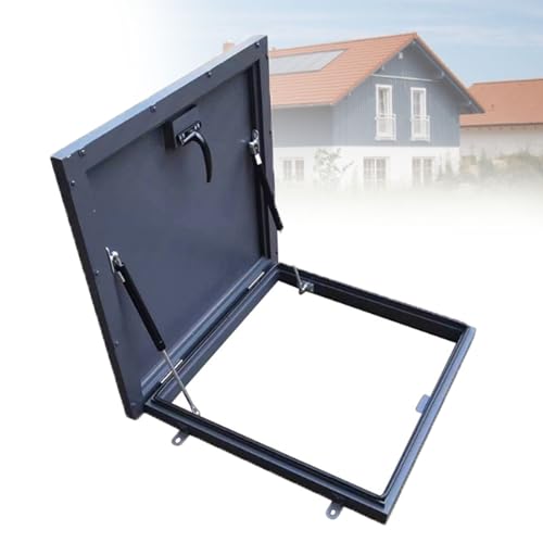 Dachlukendeckel - Aluminiumrahmen mit verzinktem Blech, wetterfeste Sicherheitstür, Oberlichtabdeckung, Zugang zu Speicher/Keller, Griff, für Gewerbe und Hausgebrauch,95 * 95 von URJWAN