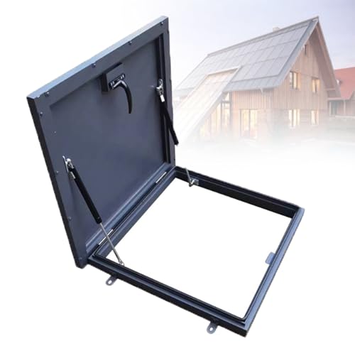 Dachzugangstür - Verzinkte Sicherheits Tür für Speicher/Keller, Aluminium wetterfeste Luke mit Griff, Oberlichtabdeckung, anpassbare Größe, Schattierung, für Haus und Industrie,100 * 100 von URJWAN