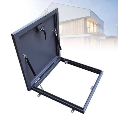Verzinkte Dachzugangstür - Sicherheits Tür mit Griff, Oberlichtabdeckung, Ausgangsdeckel für Speicher/Keller, Aluminium wetterfest, Wartung/Schattierung, anpassbare Größe,100 * 100 von URJWAN