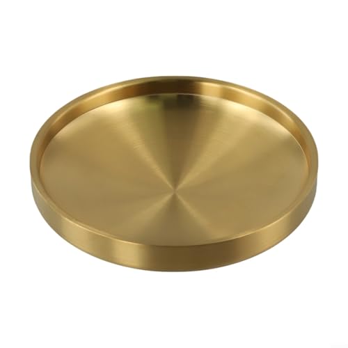 1 * Goldschstahldoppelter Runder Teller Edelstahlplatte Golder Runder Teller (17CM) von URPIZY