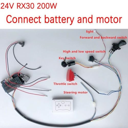 1 X Set Kinder Elektroauto Kabel Und Schalter Kit 2.4G Remote Control Kit (24V A) von URPIZY