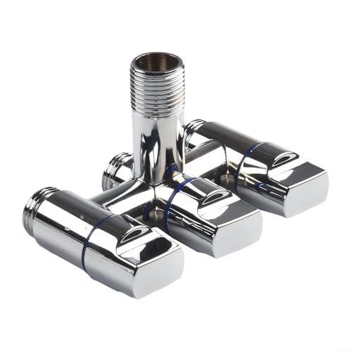 1-Zoll Drei-Wege-Wasserauslaufventil Edelstahl mit Drehgriff Verstellbar Standalone Wasserumleitung G1/2 Anschluss Silber Schwarz Geeignet für Küche Bad Balkon WC-Bidet(Silver) von URPIZY