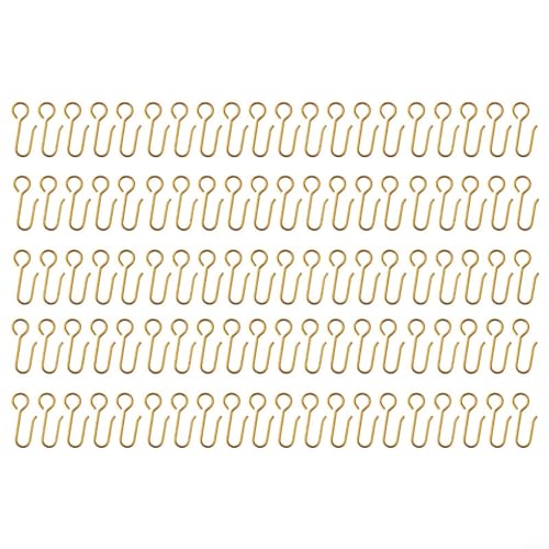 100 Stück Edelstahl Gardinenhaken Vorhanggleiter Duschvorhang Haken Gardinenhaken für Gardinenschienen Badezimmer Schlafzimmer Wohnzimmer(gold) von URPIZY