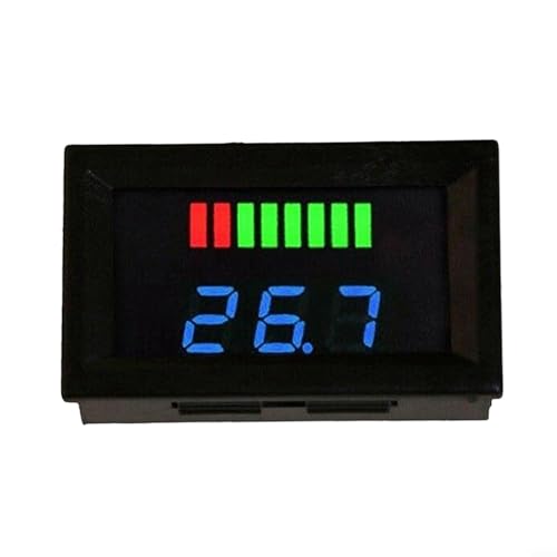 12V-72V Auto Marine Motorrad LED Digital Voltmeter Spannungsmesser Batterieanzeige Batteriekapazitätsmonitor 2-in-1 Batteriekapazität Spannung Meter LED Digital Batterie Überwachung(blue) von URPIZY