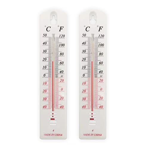 2St Thermometer Innen Wandthermometer Gartenthermometer Innenthermometer Aussenthermometer Raumthermometer Zimmerthermometer -40℃-+50℃/-40℉-+120℉ Temperatur Montiert für Zuhause Büro Temperaturmontage von URPIZY
