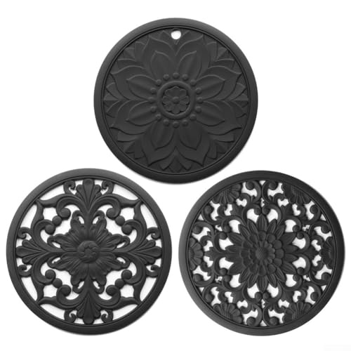 3 Stück Keine Rutschpartie Arbeitsplatte Oder Tisch Tischmatten (Black) von URPIZY