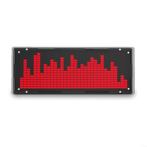 32 Bit Stereo Musik SpektrumAnalyzer Kit, LED VU Meter Indikator, Audio Pegel Anzeige Mit 8 Effekten, Helligkeitsregelung, USB, Temperaturanzeige, Uhr, DIY Bausatz Für Musikvisualisierung(Red) von URPIZY