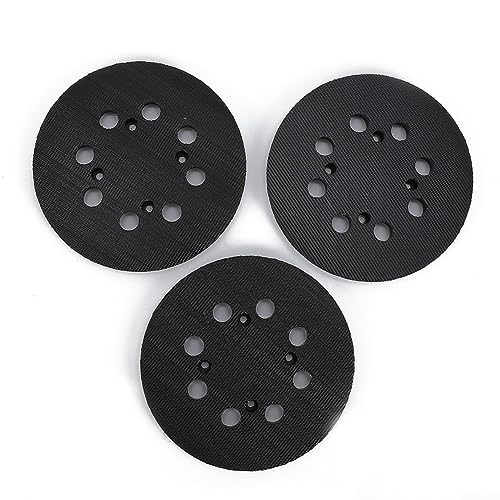 3er Set 5 Zoll Schleifpad mit 8 Staublöchern Ersatz für DWE6423 DWE6423K DWE6421 DCW210B PU Kunststoff hält Schleifpapier sicher langlebig Direktpassung für Exzenterschleifer von URPIZY
