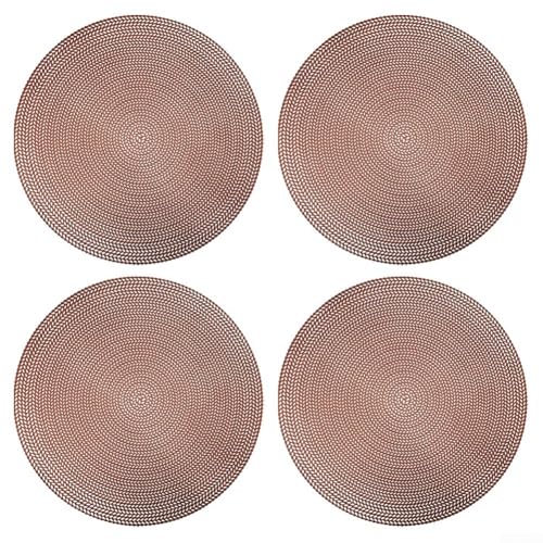 4er Set Runde PVC Tischsets Hitzebeständig Stilvolles Design Elegante Platzdeckchen Abwischbar 38cm Verschiedene Farben Für Esstisch Küche Restaurant Café(braune) von URPIZY