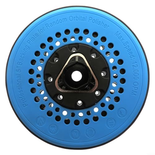 5 Zoll 125mm Schleifteller mit 49 Löchern aus PU, Klett-Backing Pad für Exzenterschleifer, Wärmeableitung und hohe Drehzahl bis 12000 U/min, passend für die meisten Modelle(Blue) von URPIZY