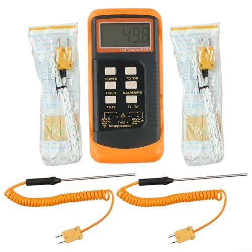 6802 II Digitales Thermoelement Thermometer K Typ Zweikanal Anzeige Temperaturdifferenz LCD Duale Temperaturüberwachung Robuste Gummihülle 2x Sensor 2x Sonde für Labor Industrie Küche 6802 II Digitales Thermoelement Thermometer K Typ Zweikanal Anzeige Temperaturdifferenz LCD Duale Temperaturüberwachung Robuste Gummihülle 2x Sensor 2x Sonde für Labor Industrie Küche von URPIZY