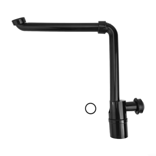 Abflussrohr 1 1/4 Zoll Siphon Waschbecken Ablaufgarnitur Mit Haarsieb Raumsparend 360° Drehbar Geruchsverschluss Ablaufrohr Für Waschtisch Waschbecken Badezimmer Sanitär Installation(Black) von URPIZY