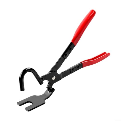 Auspuffhaken-Zange 30cm Hochkohlenstoffstahl Auspuffrohr Gummihalterung Entfernungswerkzeug für Kfz-Reparatur Garage Werkstatt mit Ergonomischem PVC-Griff Rot/Schwarz(Red) von URPIZY
