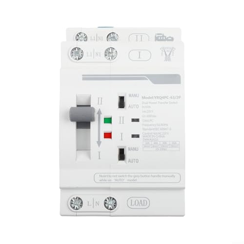 Automatischer Transferschalter 2P 63A 220V Für Generator Dual Power Elektrischer Umschalter Notstromversorgung Automatische Umschaltung Leistungsschalter Industrielle Stromversorgung von URPIZY