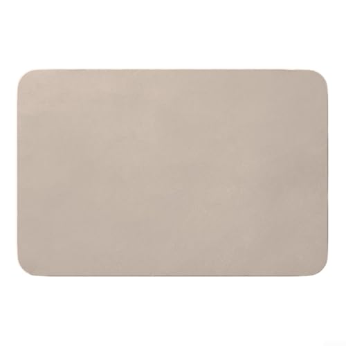 Badteppich Aus PU Diatomit Badematte Rutschfest Schnell Trocknend Badezimmermatte Wasserabsorbierend Für Badezimmer Küche Flur 60X40CM, Diatomeenerde Matte, Rutschfeste Badematte(Khaki) von URPIZY