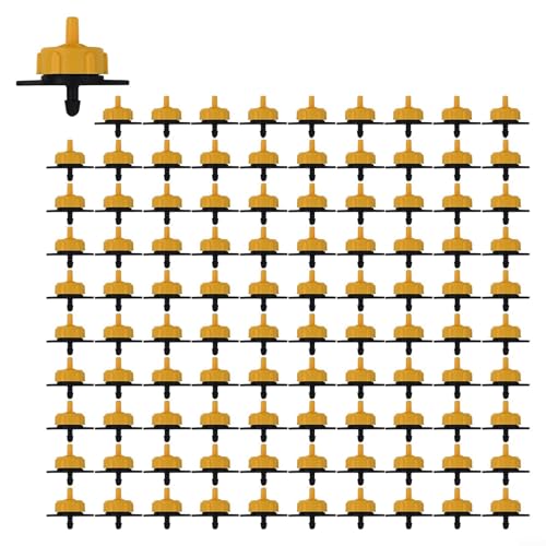 Bewässerungstropfer Set für Garten automatische Pflanzenbewässerung verschiedene Durchflussraten 100 Stück Kunststoff Blau Gelb Schwarz geeignet für Beete Rasen Landwirtschaft Industrie(2L) von URPIZY